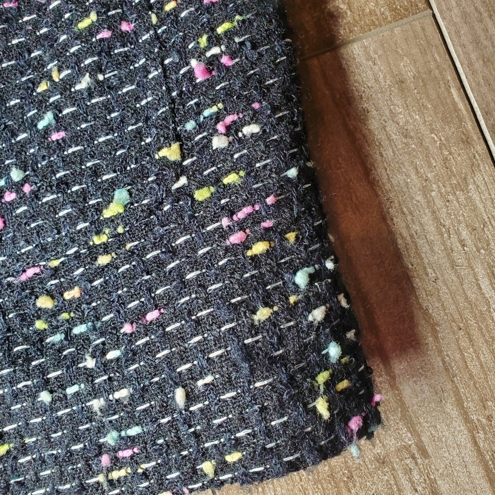 Newport News Black Pebbled Tweed Lined Blazer with Pockets Women's Size 16 - Picture 11 of 17